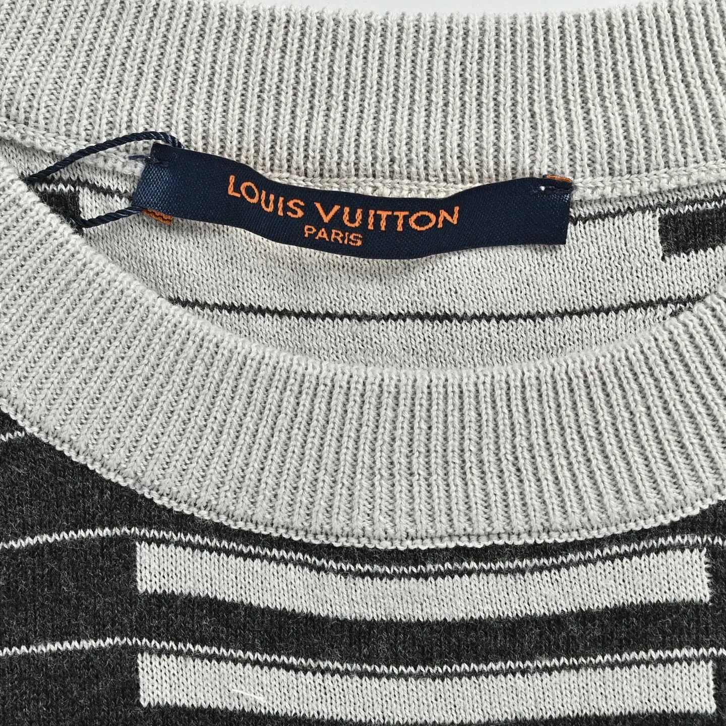 Louis Vuitton/Louis Vuitton 26ss striped old flower jacquard knitted short sleeves